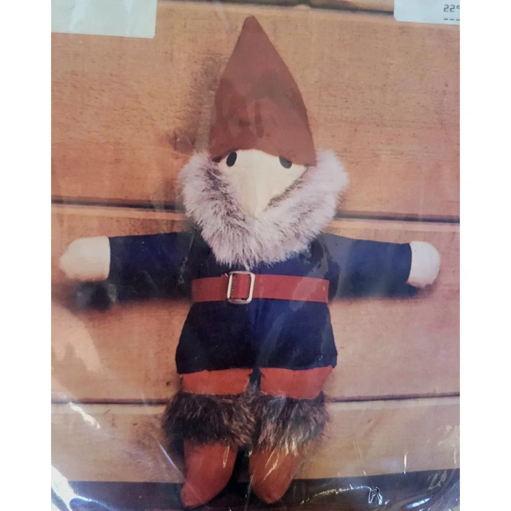 NEW Vintage 1970s Gnome Sewing Craft Doll Kit Nilbog the Gnome 2 Gnomes